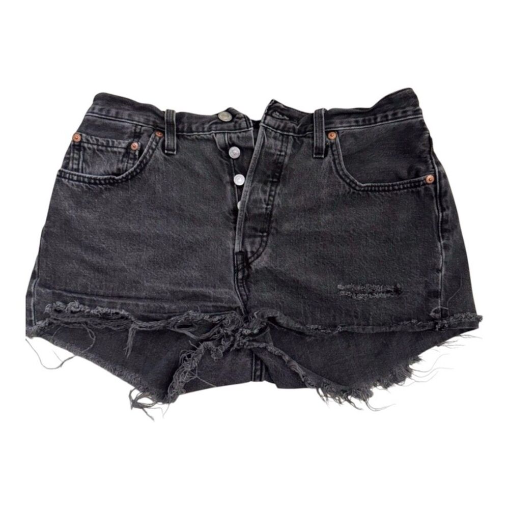 Levi’s 501 Original Women's W29 (W8) High Rise Cutoff Denim Shorts Lunar Black